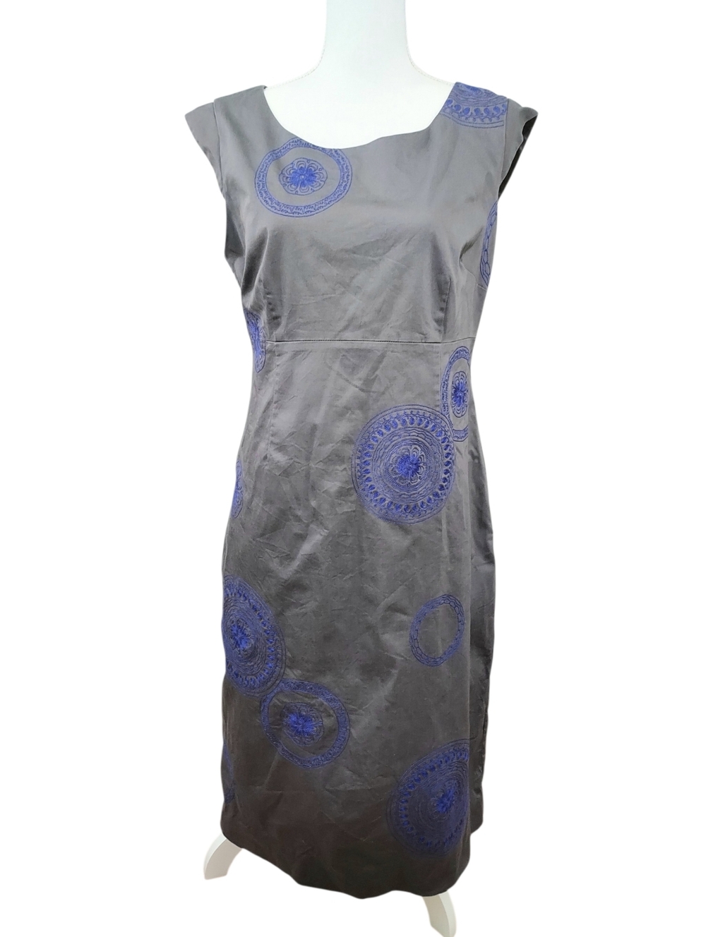 Boden Gray Floral Pinwheel Dress 10L
